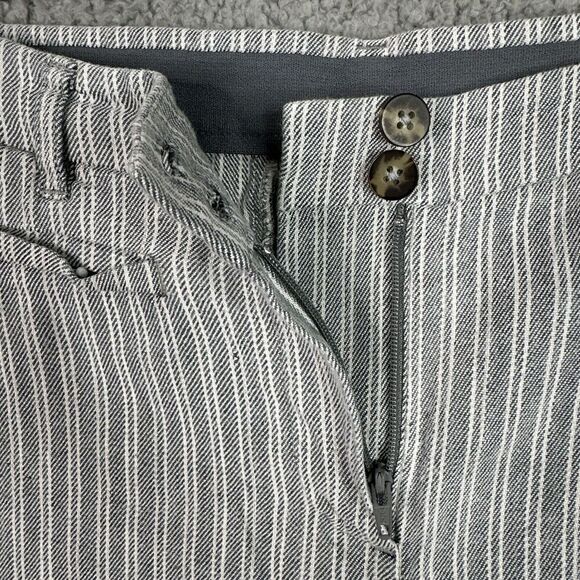 J Jill Stretch Linen Pants Womens Sz 10 Grey White Stripe Wide Leg Linen Blend - Picture 6 of 11